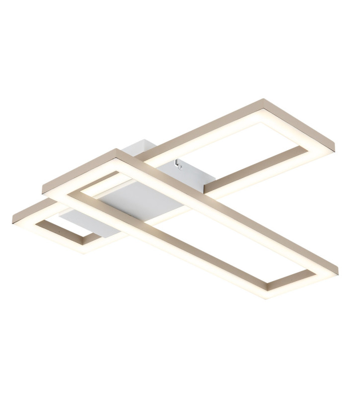 Wilton Twin Square Integrated Led Semi Flush Ceiling Light Matt White 3000-4000-6000K-7