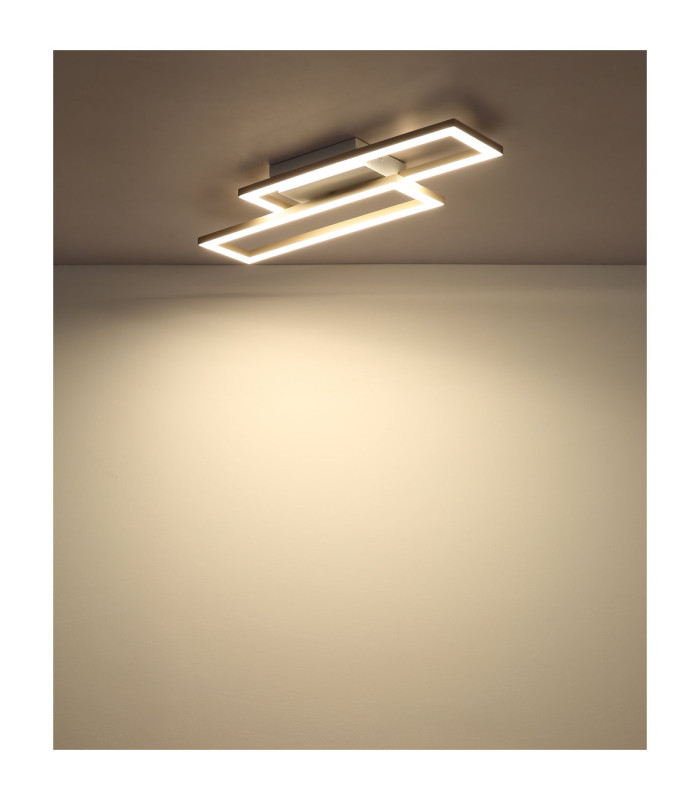 Wilton Twin Square Integrated Led Semi Flush Ceiling Light Matt White 3000-4000-6000K-8