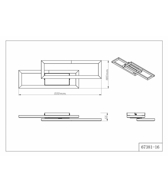 Wilton Twin Square Integrated Led Semi Flush Ceiling Light Matt White 3000-4000-6000K-10