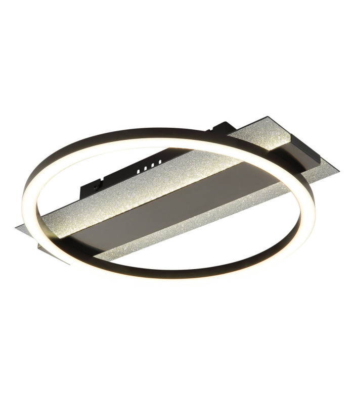 Norberto Integrated Led Semi Flush Ceiling Light Matt Black 4000K-1