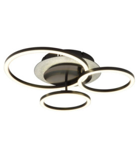 Norberto Triple Ring Integrated Led Semi Flush Ceiling Light Matt Black 4000K-1