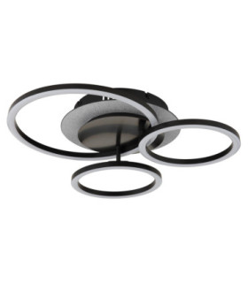 Norberto Triple Ring Integrated Led Semi Flush Ceiling Light Matt Black 4000K-2