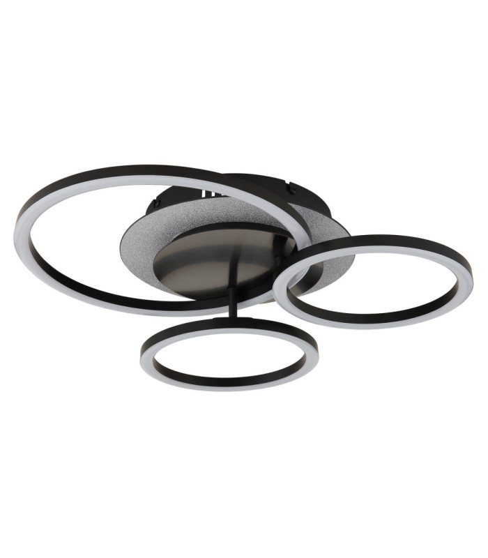 Norberto Triple Ring Integrated Led Semi Flush Ceiling Light Matt Black 4000K-2