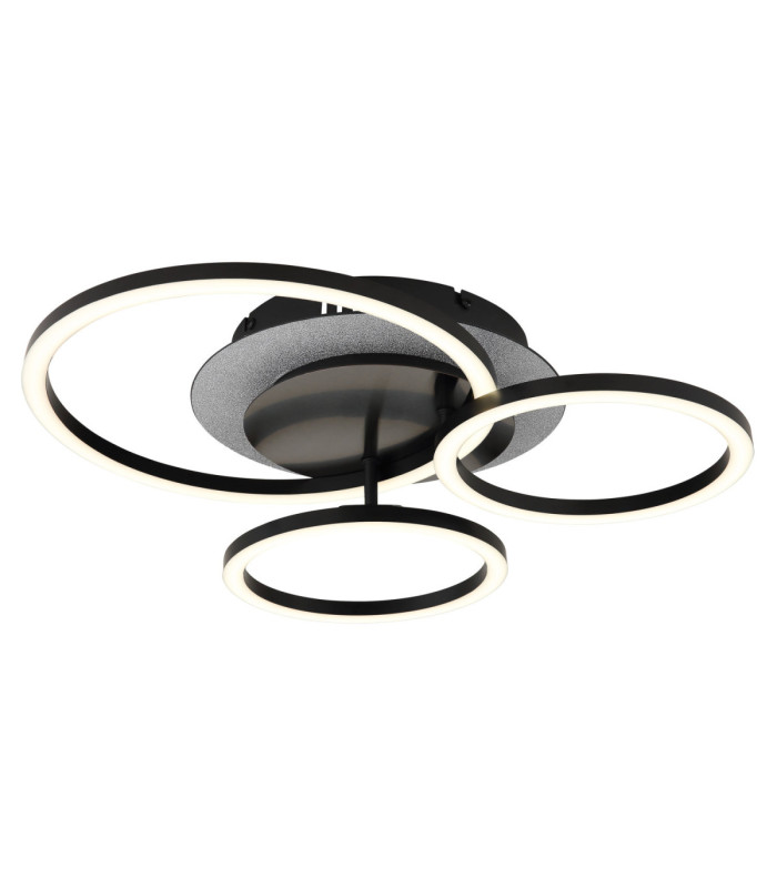 Norberto Triple Ring Integrated Led Semi Flush Ceiling Light Matt Black 4000K-5