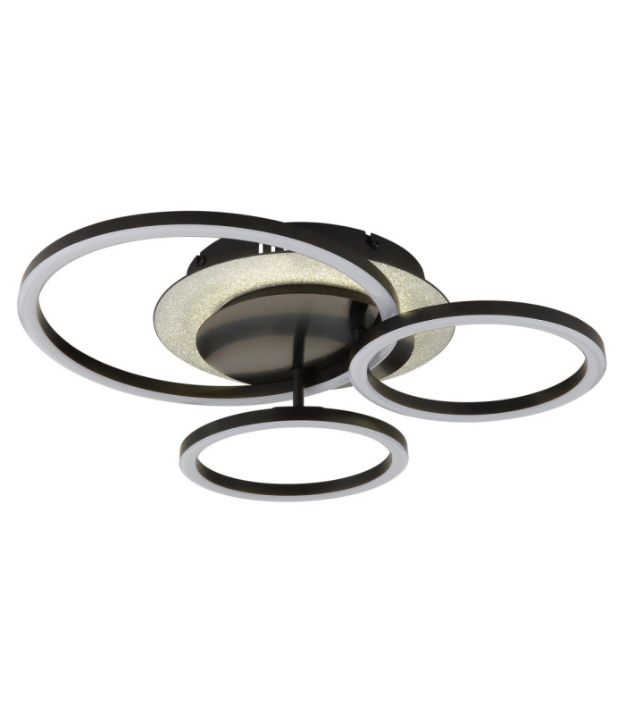 Norberto Triple Ring Integrated Led Semi Flush Ceiling Light Matt Black 4000K-6
