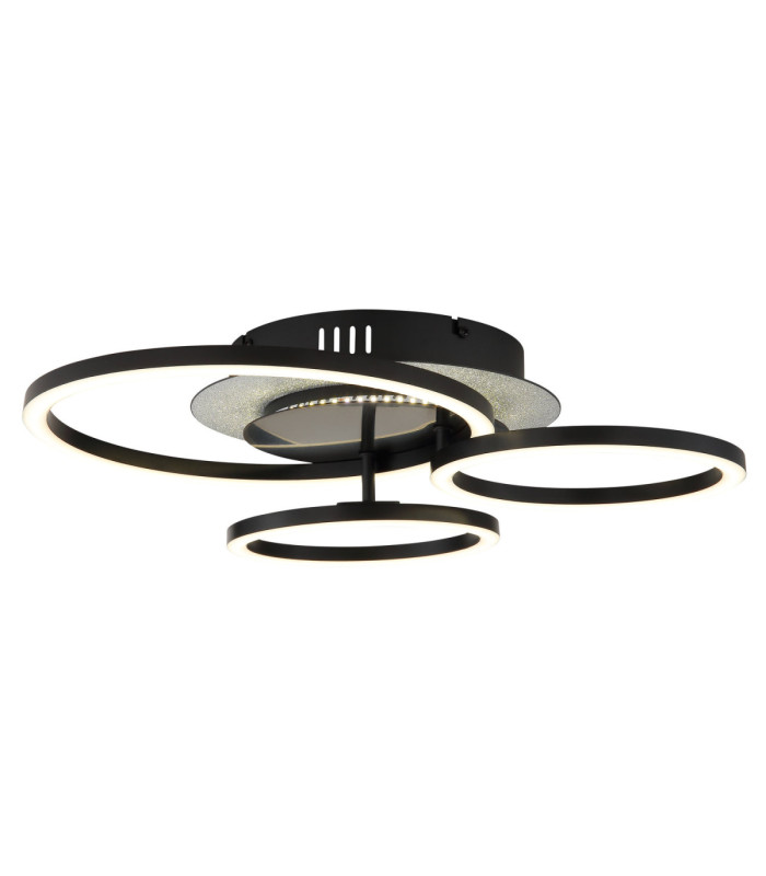 Norberto Triple Ring Integrated Led Semi Flush Ceiling Light Matt Black 4000K-7