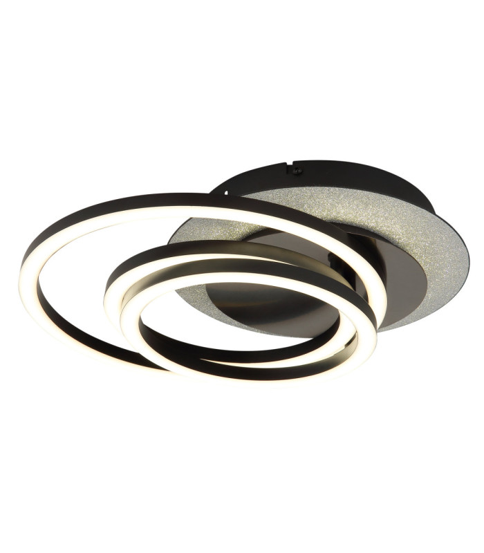 Norberto Triple Ring Integrated Led Semi Flush Ceiling Light Matt Black 4000K-8