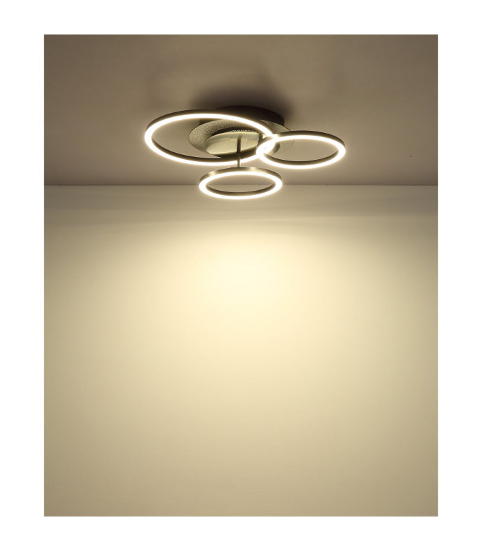 Norberto Triple Ring Integrated Led Semi Flush Ceiling Light Matt Black 4000K-9