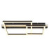 Estrada Twin Square Integrated Led Semi Flush Ceiling Light Matt Black 3000K-3