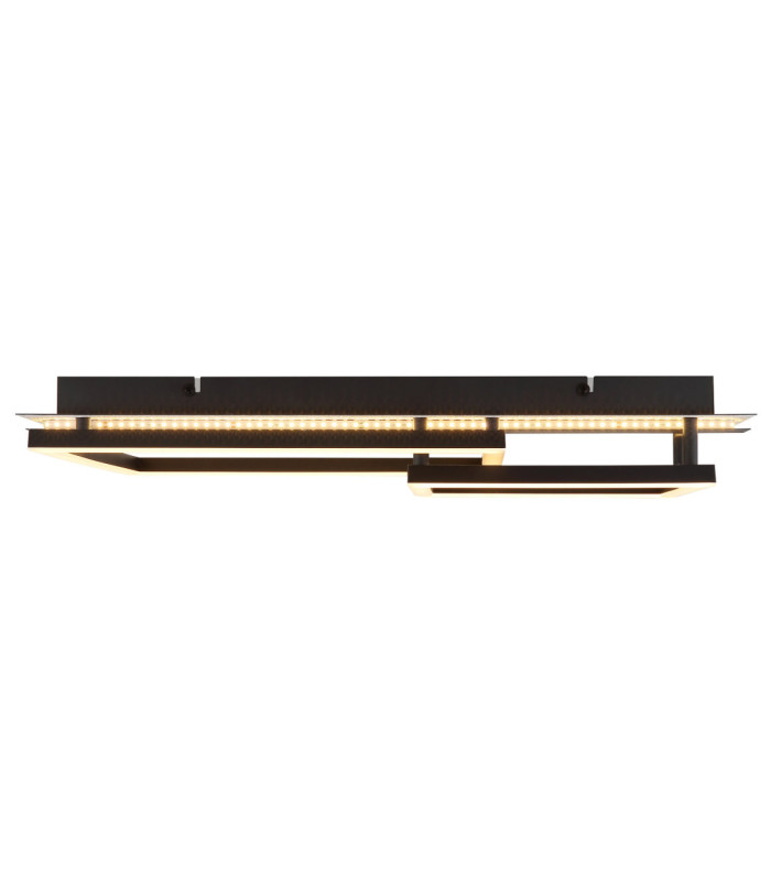 Estrada Twin Square Integrated Led Semi Flush Ceiling Light Matt Black 3000K-5