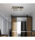 Estrada Twin Square Integrated Led Semi Flush Ceiling Light Matt Black 3000K-7