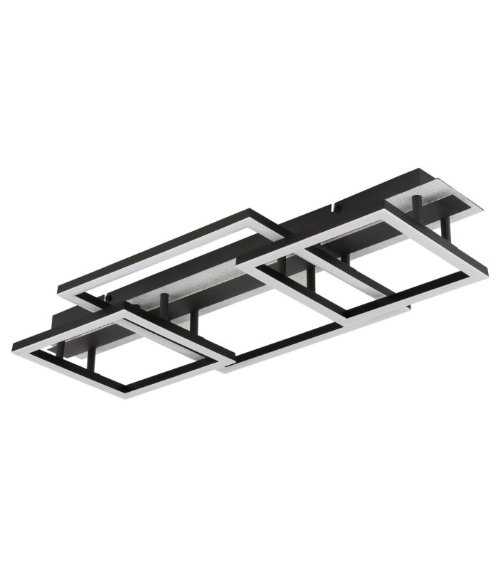 Estrada Triple Square Integrated Led Semi Flush Ceiling Light Matt Black 3000K-2