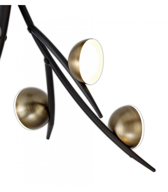 8 Light Ceiling Ceiling Pendant, 8 x 3W LED, 3000K, 1320lm, Black, Antique Brass - 5