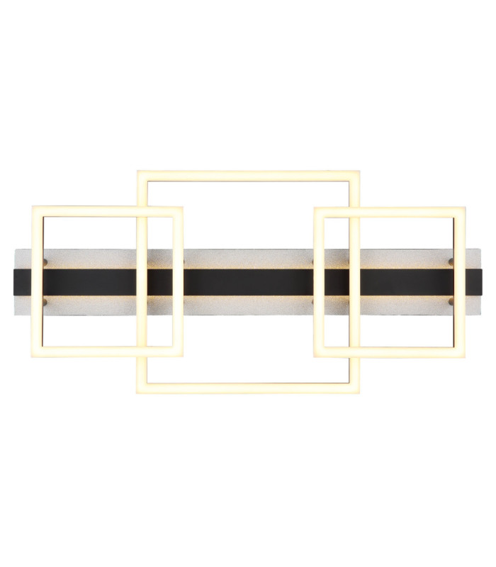 Estrada Triple Square Integrated Led Semi Flush Ceiling Light Matt Black 3000K-4