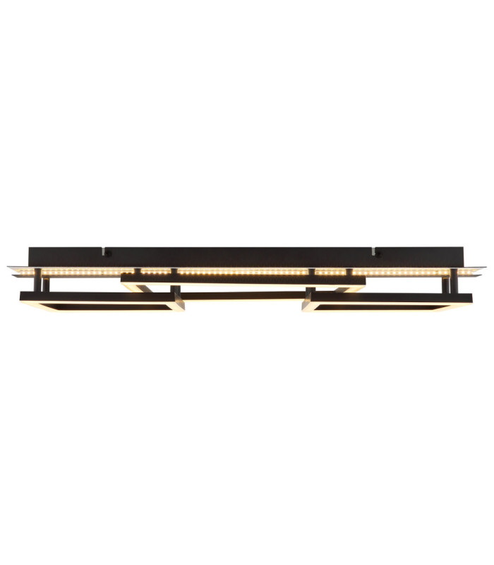 Estrada Triple Square Integrated Led Semi Flush Ceiling Light Matt Black 3000K-5