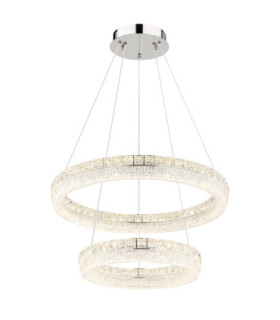 Laurel Twin Ring Integrated Led Pendant Ceiling Light Chrome 2700-6000K-1