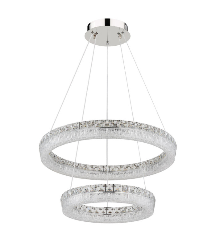 Laurel Twin Ring Integrated Led Pendant Ceiling Light Chrome 2700-6000K-2