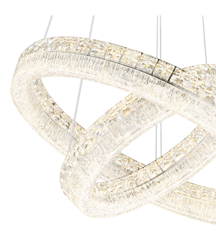 Laurel Twin Ring Integrated Led Pendant Ceiling Light Chrome 2700-6000K-3