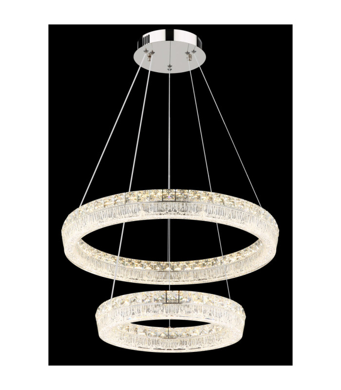 Laurel Twin Ring Integrated Led Pendant Ceiling Light Chrome 2700-6000K-4
