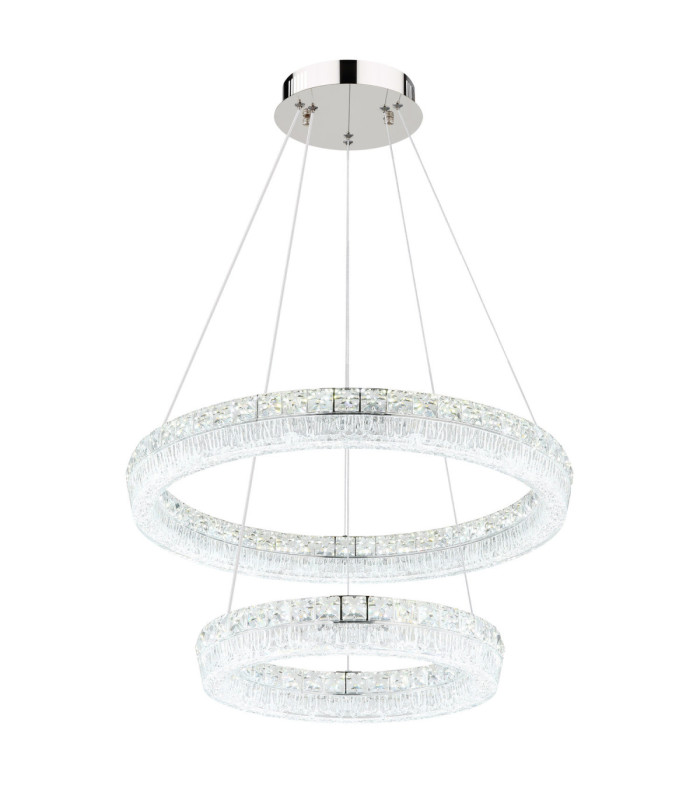 Laurel Twin Ring Integrated Led Pendant Ceiling Light Chrome 2700-6000K-6
