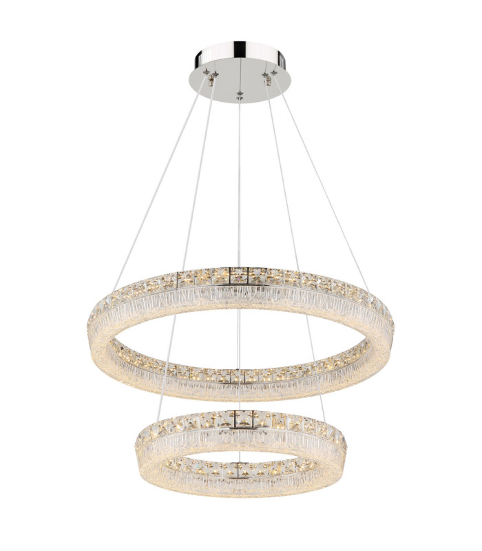 Laurel Twin Ring Integrated Led Pendant Ceiling Light Chrome 2700-6000K-11