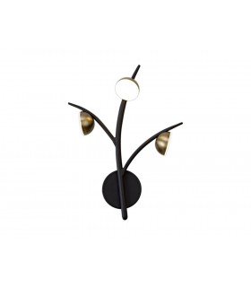 3 Light Wall Lamp, 3 x 3W LED, 3000K, 495lm, Black, Antique Brass - 1