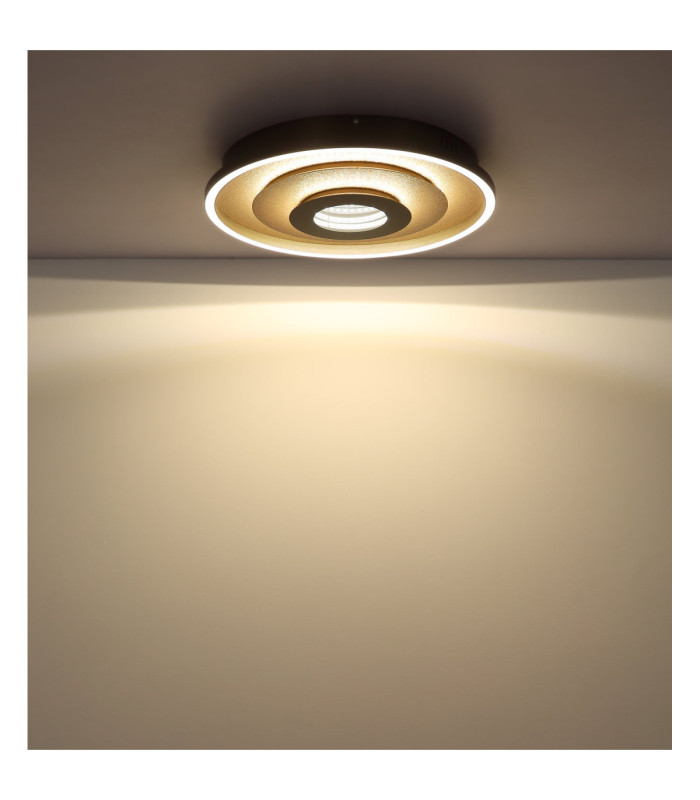 Miles Integrated Led Semi Flush Ceiling Light Matt Champagne Colour 3000-4000-6000K-7