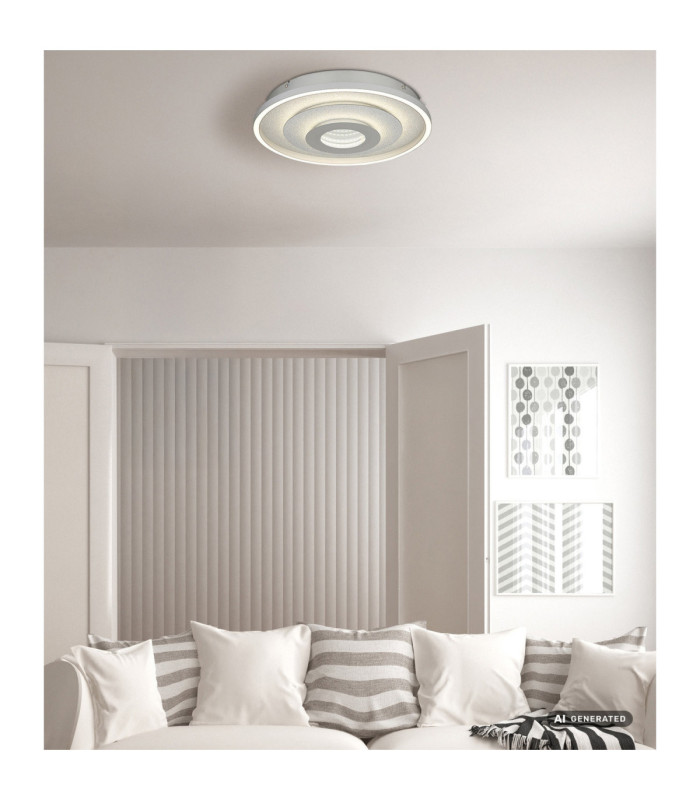Miles Integrated Led Semi Flush Ceiling Light Silver Colour 3000-4000-6000K-9