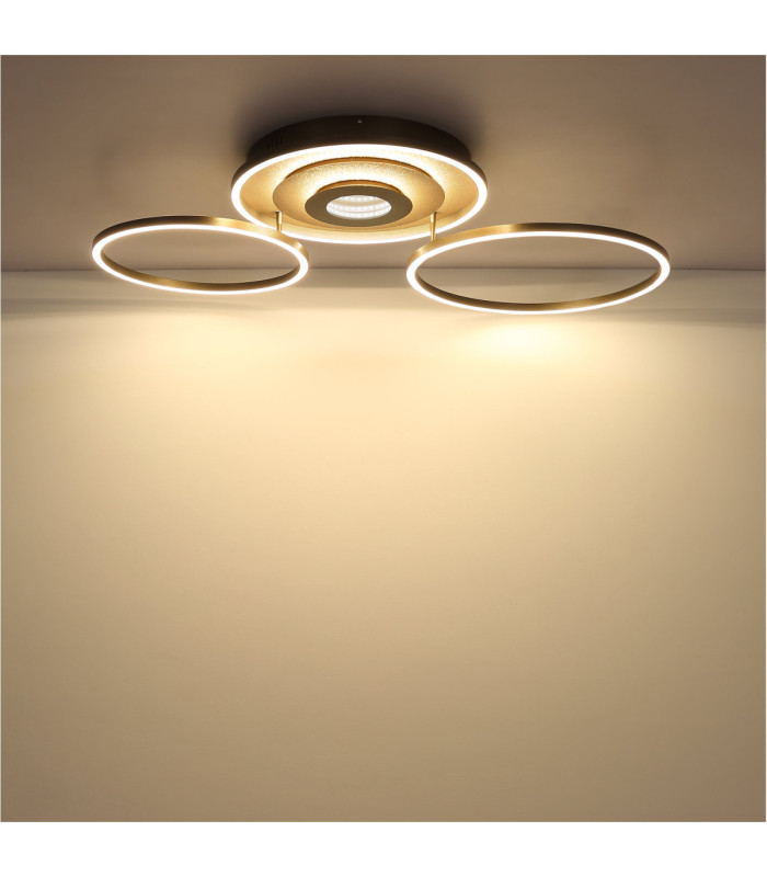 Miles Integrated Led Semi Flush Ceiling Light Matt Champagne Colour 2700-6500K-7