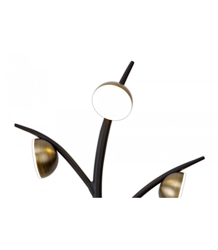 3 Light Wall Lamp, 3 x 3W LED, 3000K, 495lm, Black, Antique Brass - 5
