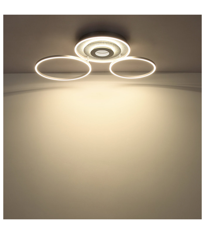 Miles Integrated Led Semi Flush Ceiling Light Silver Colour 2700-6500K-7