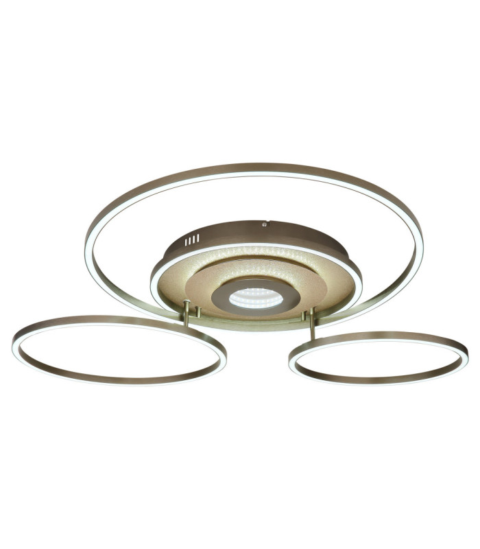 Miles XL Integrated Led Semi Flush Ceiling Light Matt Champagne Colour 2700-6500K-5