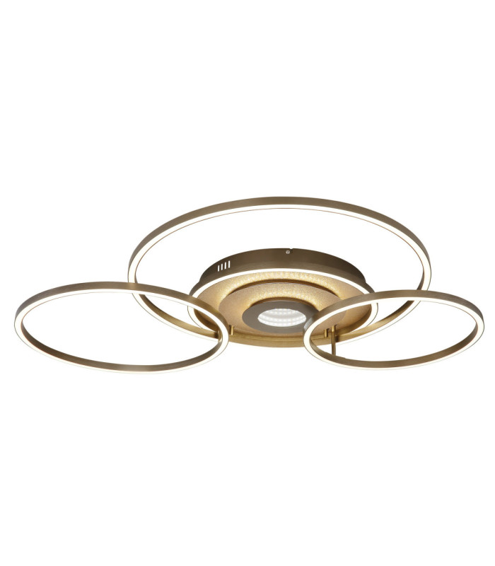 Miles XL Integrated Led Semi Flush Ceiling Light Matt Champagne Colour 2700-6500K-6