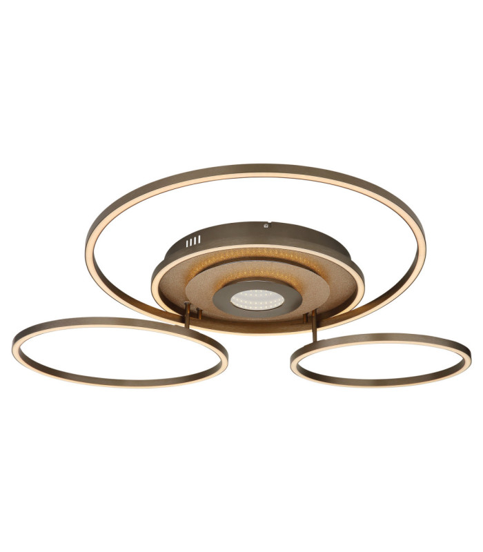 Miles XL Integrated Led Semi Flush Ceiling Light Matt Champagne Colour 2700-6500K-9
