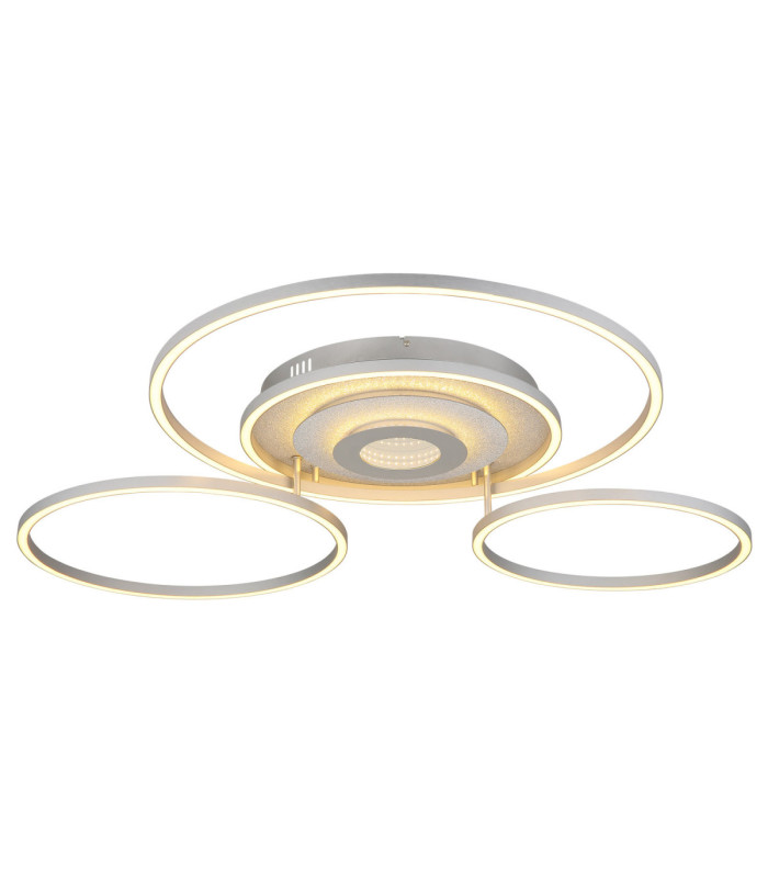Miles XL Integrated Led Semi Flush Ceiling Light Silver Colour 2700-6500K-4