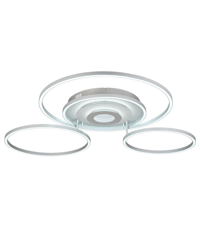 Miles XL Integrated Led Semi Flush Ceiling Light Silver Colour 2700-6500K-5