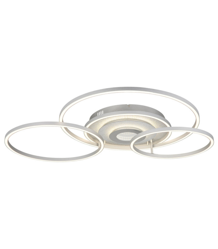 Miles XL Integrated Led Semi Flush Ceiling Light Silver Colour 2700-6500K-6