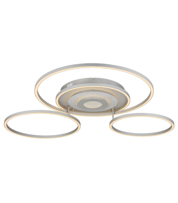 Miles XL Integrated Led Semi Flush Ceiling Light Silver Colour 2700-6500K-10