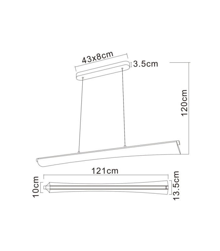 Malinda Integrated LED Bar Pendant Ceiling Light Matt Anthracite 2700-4000-6000K-11