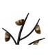 5 Light Wall Lamp, 5 x 3W LED, 3000K, 825lm, Black, Antique Brass - 5