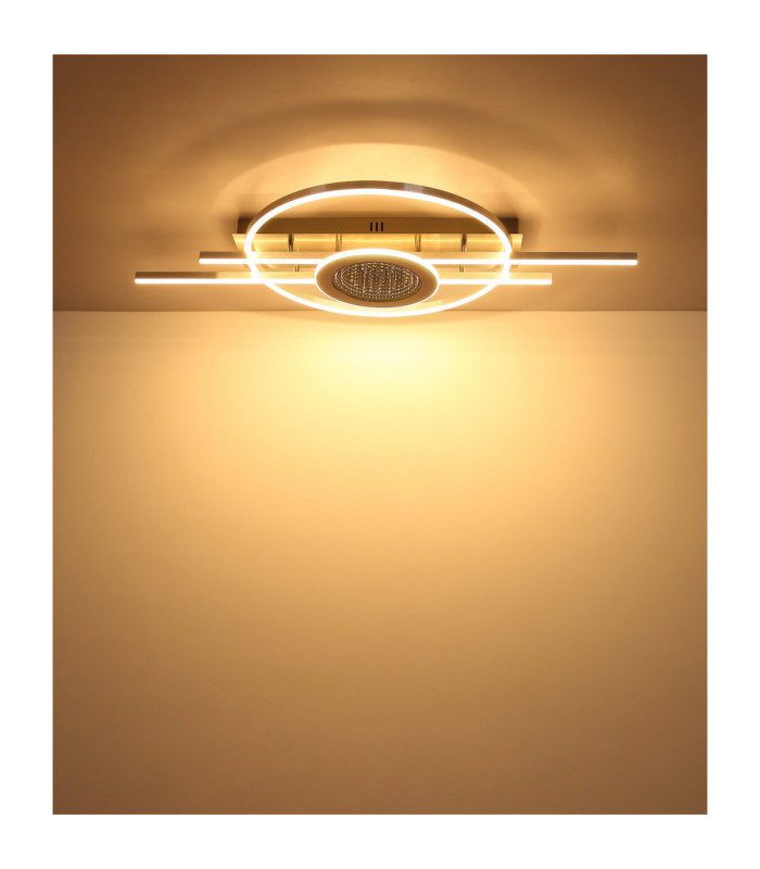 Donte Integrated Led Semi Flush Ceiling Light Matt Silver Colour 3000K-5