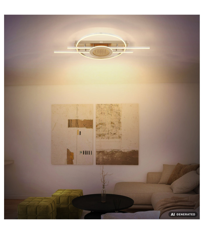 Donte Integrated Led Semi Flush Ceiling Light Matt Silver Colour 3000K-6