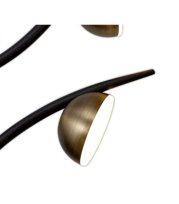 5 Light Wall Lamp, 5 x 3W LED, 3000K, 825lm, Black, Antique Brass - 7