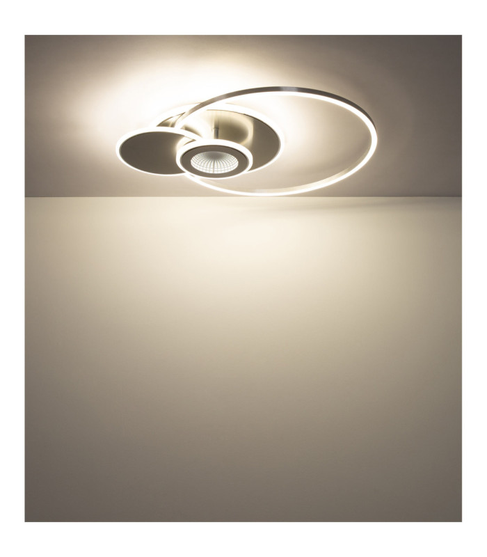 Beltran Integrated Led Semi Flush Ceiling Light Matt Silver Colour 2700-6000K-6