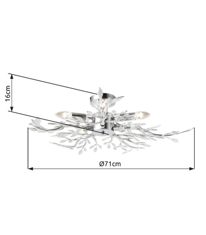 Flash 71cm Ceiling Light Chrome 5x E14-3