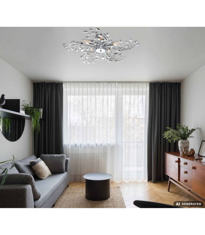Flash 65cm Ceiling Light Chrome 5x E14-2