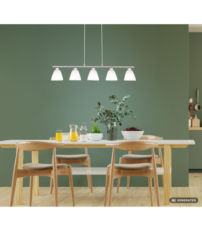 Illimani Bar Pendant Ceiling Light Matt Nickel 5x E14-3