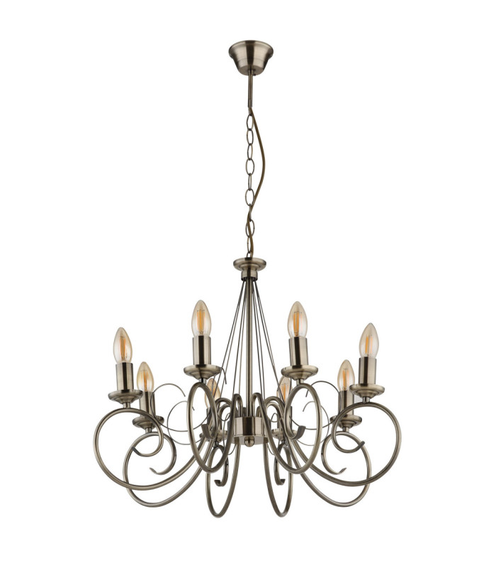Truncatus Multi Arm Chandelier Old Brass 8x E14-2