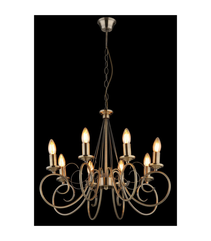 Truncatus Multi Arm Chandelier Old Brass 8x E14-4