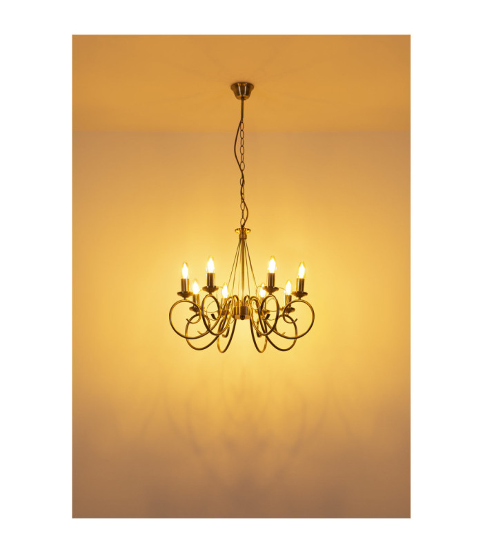 Truncatus Multi Arm Chandelier Old Brass 8x E14-5